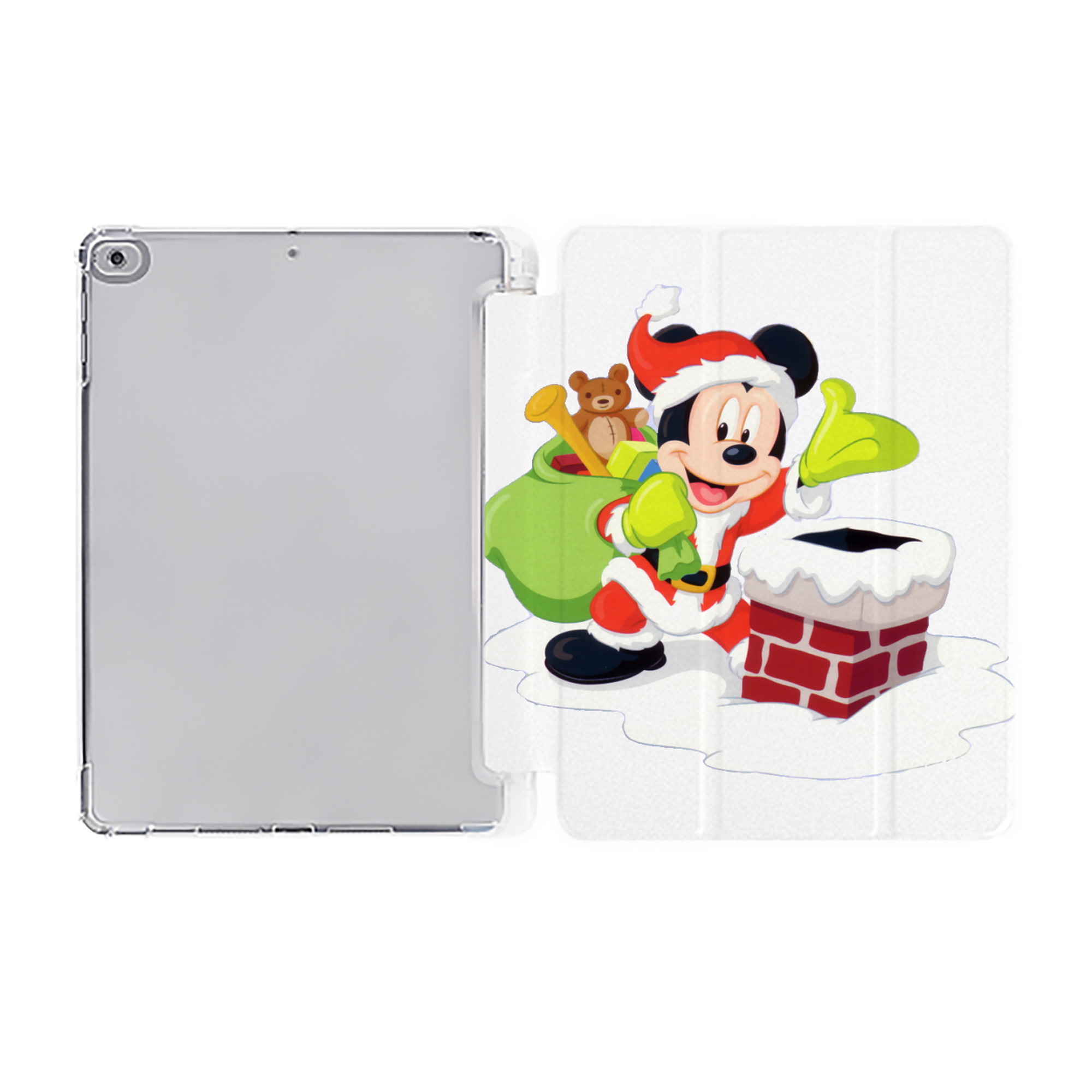 ミッキーマウス Mickey Mouse IPad ケース ペン収納付き 三つ折りスタンド PUレザー×シリコン 対応機種9.5/10.5/10.9インチ